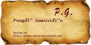 Pongó Geminián névjegykártya